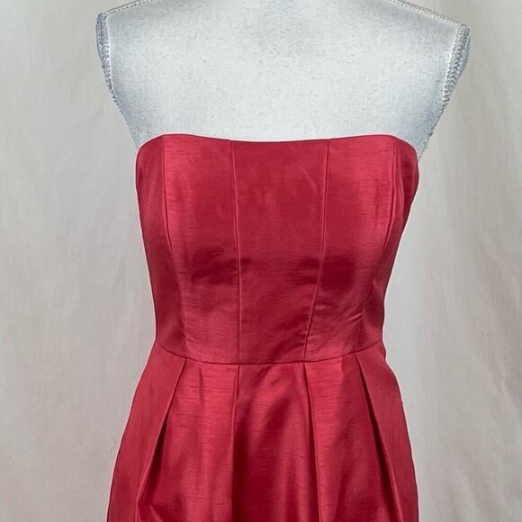Jenny Yoo Reddish Pink Strapless Dress NWT Size 8 - Picture 3 of 14
